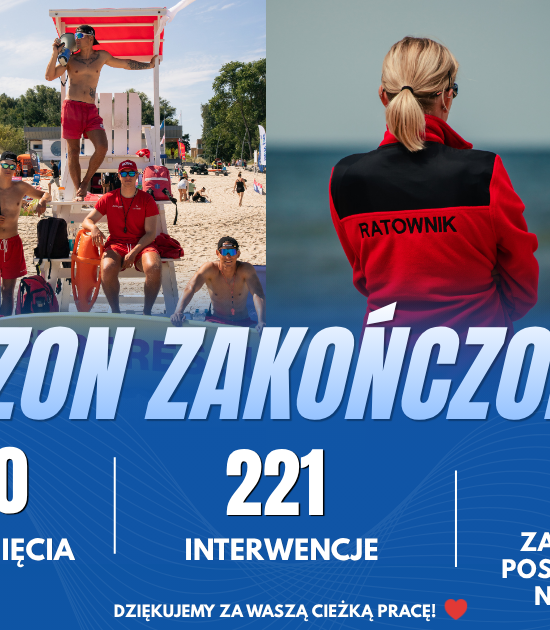 Plansza podsumowania sezonu kąpielowego