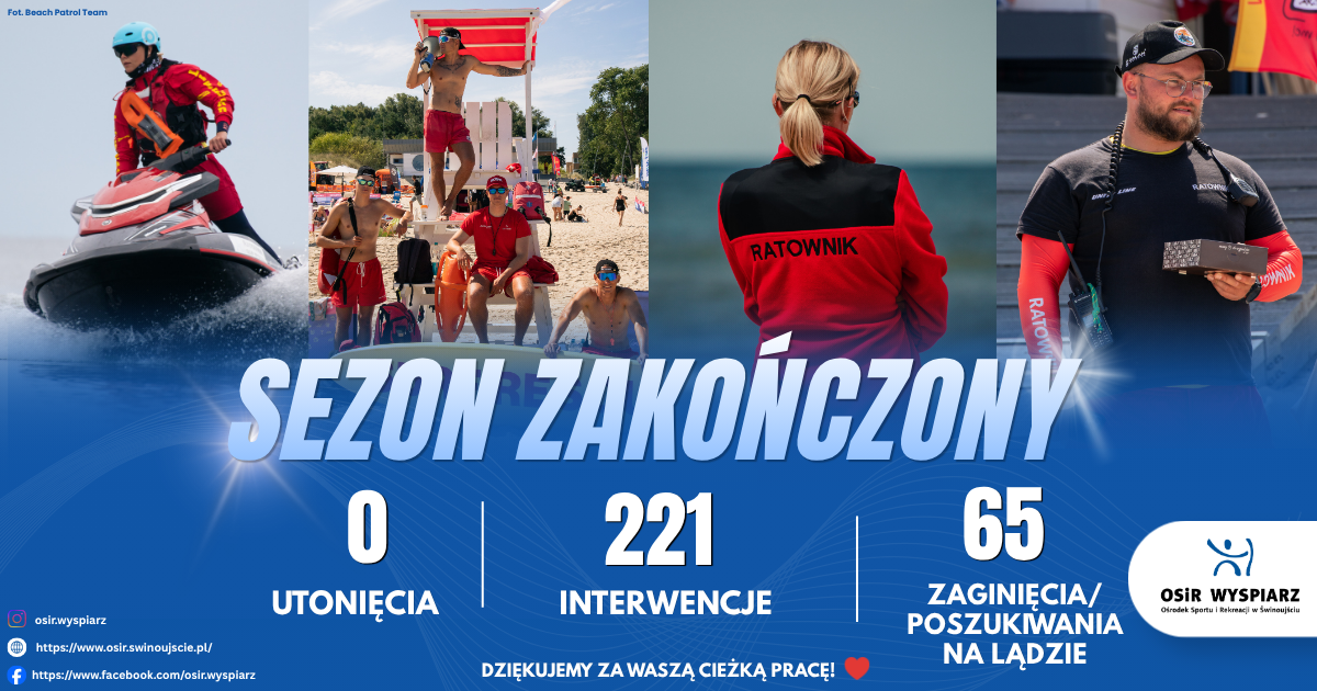 Plansza podsumowania sezonu kąpielowego