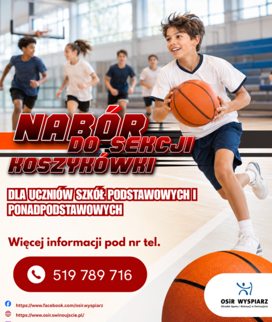 Plakat naboru do sekcji koszykówki