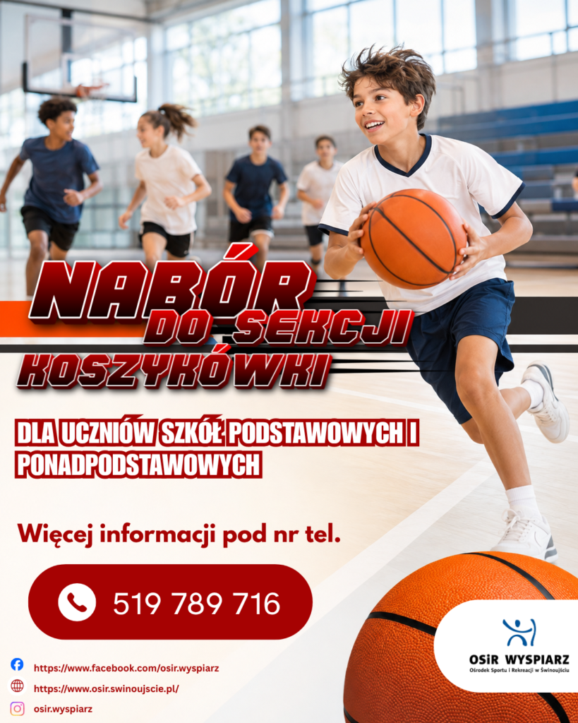 Plakat naboru do sekcji koszykówki